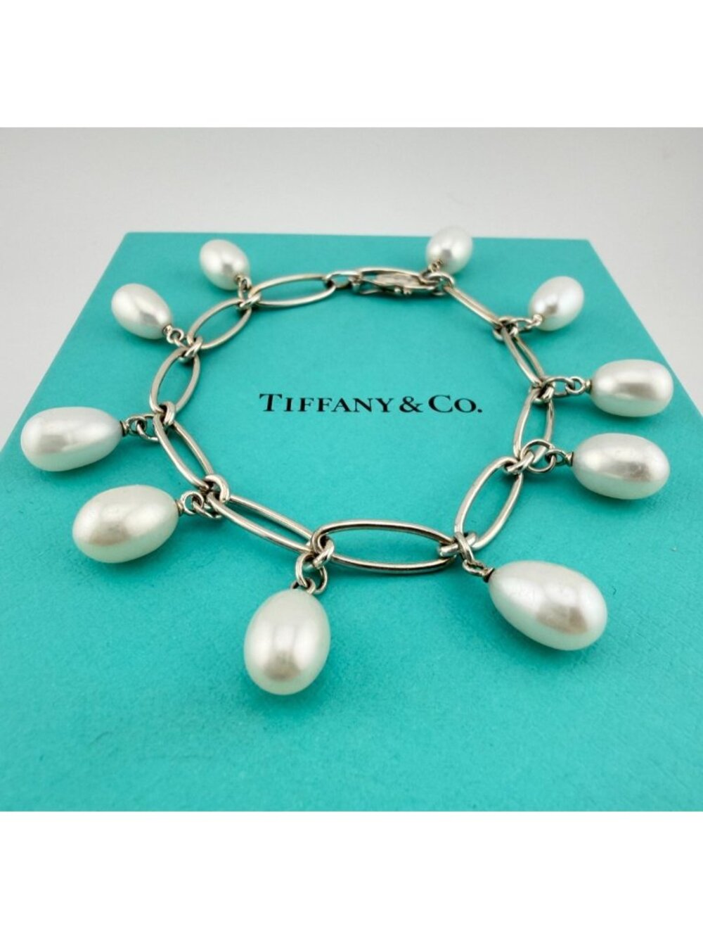 Tiffany & Co. Elsa Peretti Fringe Pearl Bracelet Sterling Silver 7.25in 17g